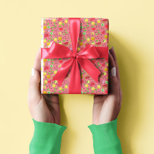 Summer Fruit Pattern   Roos Roze Cadeaupapier