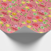 Summer Fruit Pattern | Roos Roze Cadeaupapier (Hoek)
