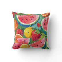 Summer Fruit Pattern Sierkussen