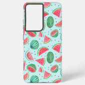 Summer Fruit Pattern | Watermeloen | rood groen Samsung Galaxy Hoesje (Achterkant)