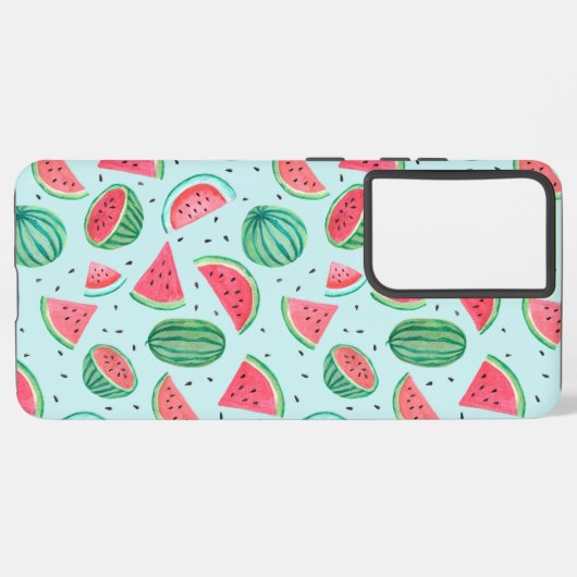 Summer Fruit Pattern | Watermeloen | rood groen Samsung Galaxy Hoesje (Linkerkant)