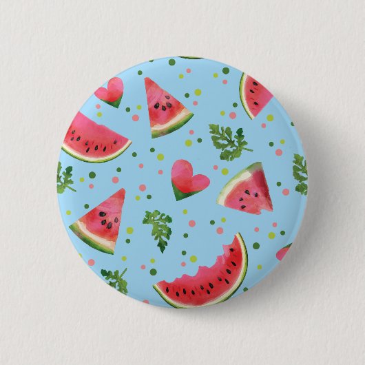Summer Fruit Pattern Watermelon red tropical Ronde Button 5,7 Cm (Voorkant)