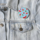 Summer Fruit Pattern Watermelon red tropical Ronde Button 5,7 Cm (In situ)