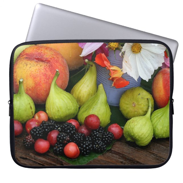 Summer Fruit Peach Figres Flower Electronics Bag Laptop Sleeve (Voorkant)