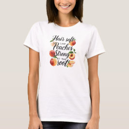 Summer Fruit Peaches Hair Roots Graphic Tee T-shirt