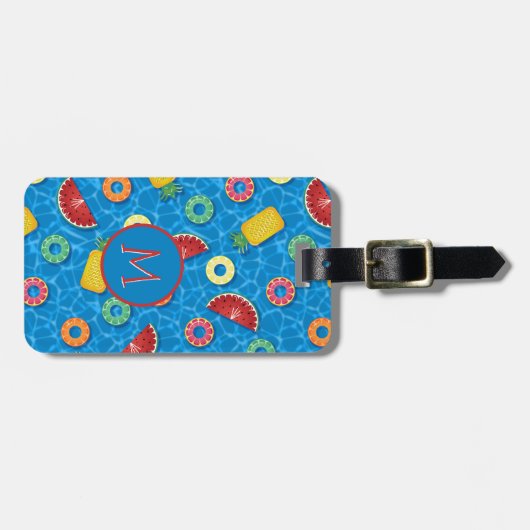 Summer Fruit Pool Floats - Blue Water Bagagelabel (Voorkant horizontaal)
