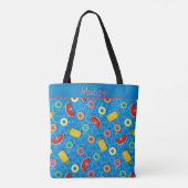 Summer Fruit Pool Floats - Blue Water Tote Bag (Achterkant)