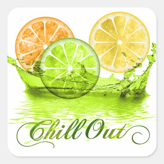 Summer Fruit Splash ID165 Vierkante Sticker (Voorkant)