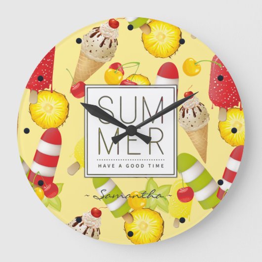 Summer Fruits and Ice-Cream Fun Grote Klok (Voorkant)
