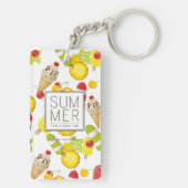 Summer Fruits and Ice-Cream Fun Sleutelhanger (achterkant)