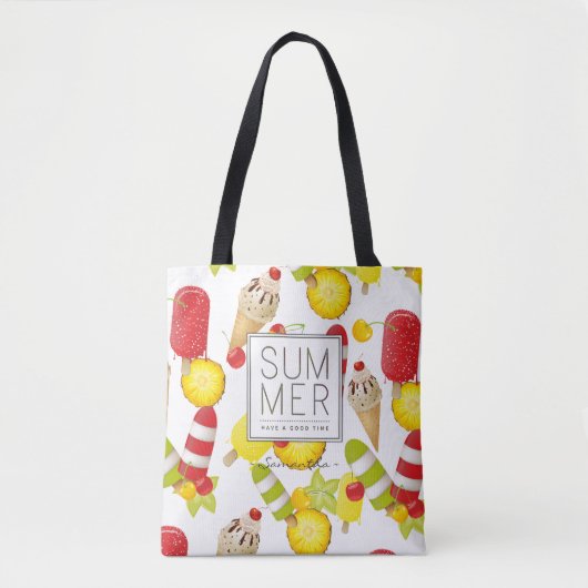 Summer Fruits and Ice-Cream Fun Tote Bag (Voorkant)