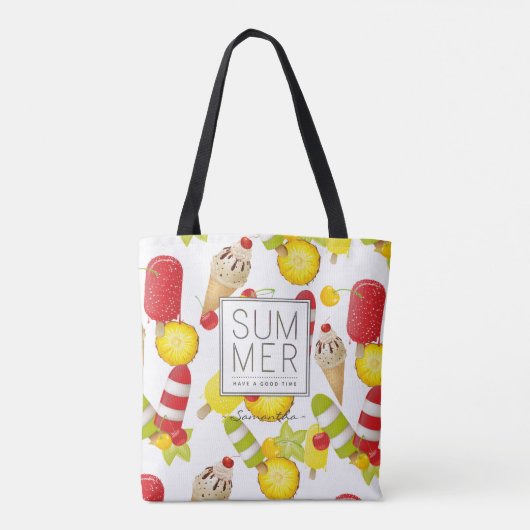 Summer Fruits and Ice-Cream Fun Tote Bag (Achterkant)