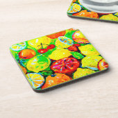 "Summer Fruits" — Cute Art. Nu kopen Bier Onderzetter (Linkerzijde)