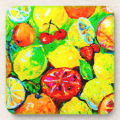 "Summer Fruits" — Cute Art. Nu kopen Bier Onderzetter (Voorkant)