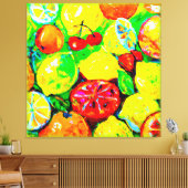 "Summer Fruits" — Cute Art. Nu kopen Canvas Afdruk (Insitu (Woonkamer))
