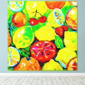 "Summer Fruits" — Cute Art. Nu kopen Canvas Afdruk (Insitu (Houten vloer))