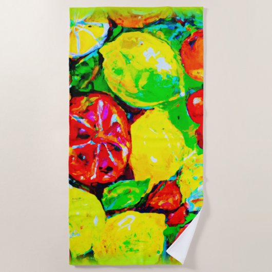 "Summer Fruits" — Cute Art. Nu kopen Strandlaken (Voorkant)