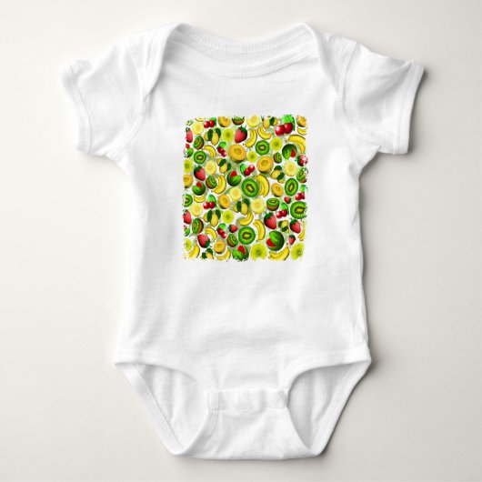 Summer Fruits Juicy Pattern Baby Body Suit Romper (Voorkant)