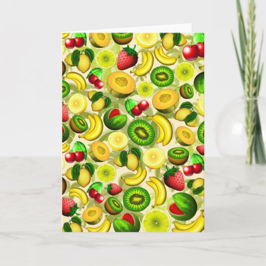 Summer Fruits Juicy Pattern Wenskaart Kaart (Voorkant)
