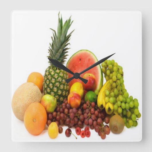 SUMMER FRUITS VIERKANTE KLOK (Voorkant)