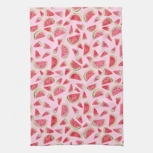 Summer Fruity Fun Watermeloenen Waterverf Colorful Theedoek (Verticaal)