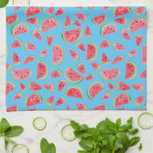 Summer Fruity Fun Watermelons Waterverf Blue Theedoek (Gevouwen)