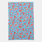 Summer Fruity Fun Watermelons Waterverf Blue Theedoek (Verticaal)