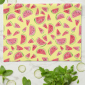 Summer Fruity Fun Watermelons Waterverf Yellow Theedoek (Gevouwen)
