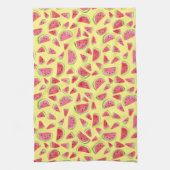 Summer Fruity Fun Watermelons Waterverf Yellow Theedoek (Verticaal)