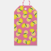 Summer Fruity Yellow Lemons op Roze Cadeaulabel (Voorkant)
