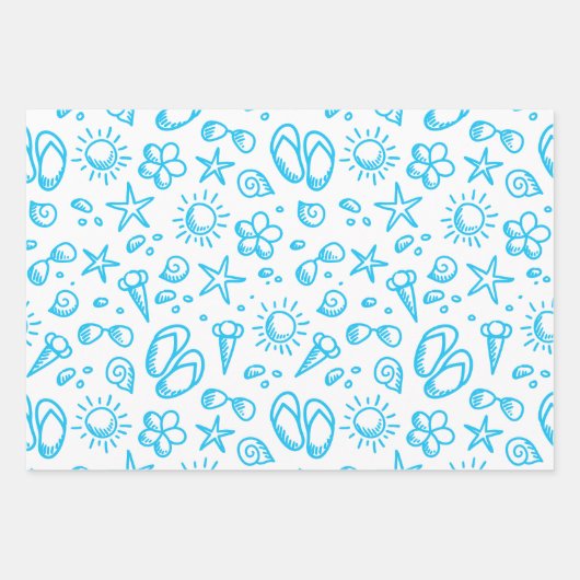 Summer Fun1 Wrapping Paper Flat Sheet Set 3 (Voorkant 2)