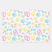 Summer Fun1 Wrapping Paper Flat Sheet Set 3 (Voorkant)
