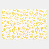 Summer Fun2 Wrapping Paper Flat Sheet Set of 3 (Voorkant 3)