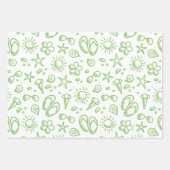 Summer Fun2 Wrapping Paper Flat Sheet Set of 3 (Voorkant 2)