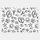 Summer Fun B&W Inpakpapier Vel (Voorkant 3)