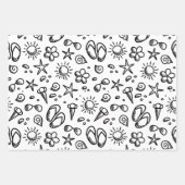 Summer Fun B&W Inpakpapier Vel (Voorkant 2)