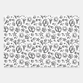 Summer Fun B&W Inpakpapier Vel