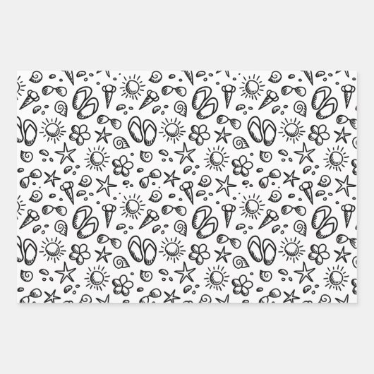 Summer Fun B&W Inpakpapier Vel (Voorkant)