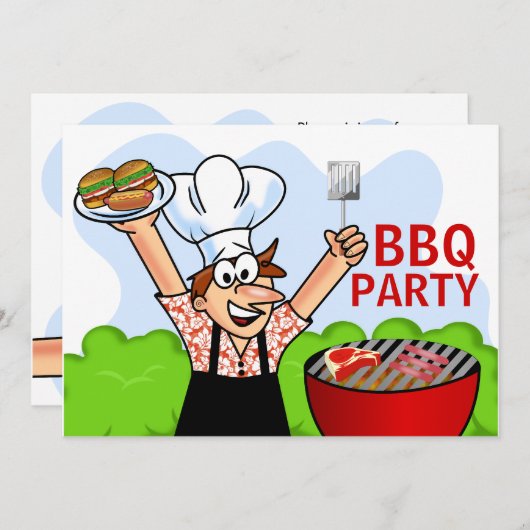 Summer Fun BBQ Kaart (Voorkant / Achterkant)