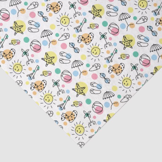 Summer Fun Beach Doodles Decoupage Tissuepapier (Detail)