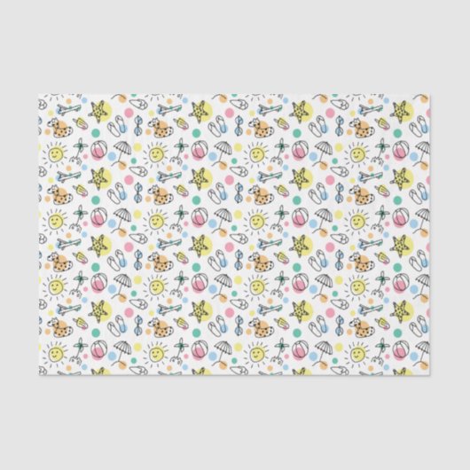 Summer Fun Beach Doodles Decoupage Tissuepapier (Voorkant)