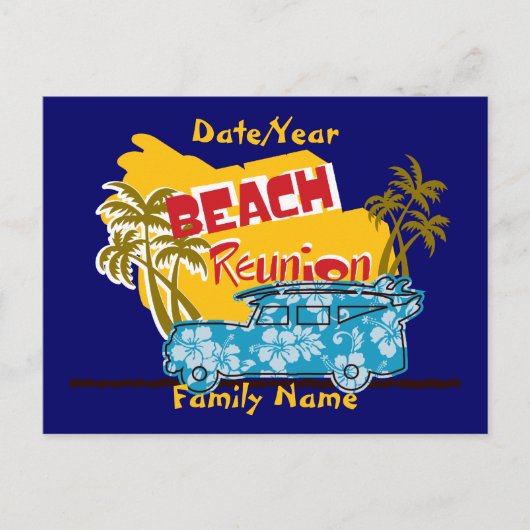 Summer Fun Beach Family Reunion Briefkaart (Voorkant)