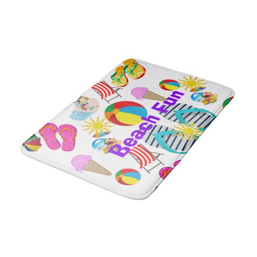 Summer Fun Beach House Bathroom Bath Mat (Gekanteld)