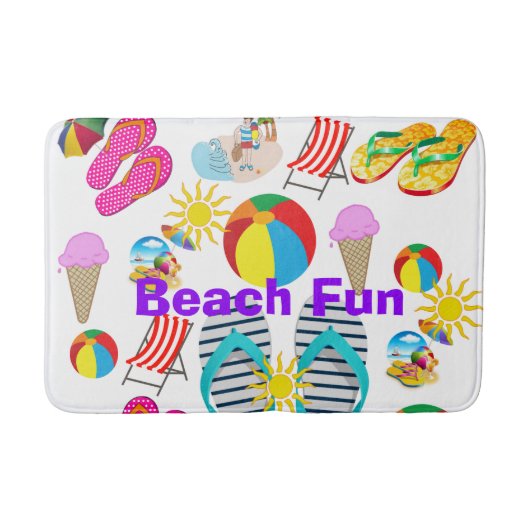 Summer Fun Beach House Bathroom Bath Mat (Voorkant)