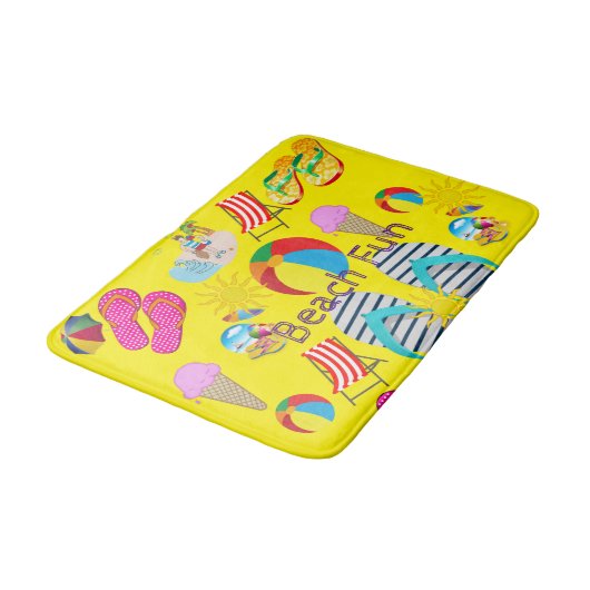 Summer Fun Beach House Bathroom Bath Mat (Gekanteld)