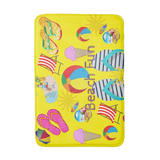 Summer Fun Beach House Bathroom Bath Mat (Voorkant Verticaal)