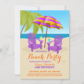 Summer Fun Beach Party-uitnodigingen Kaart (Voorkant)