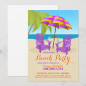 Summer Fun Beach Party-uitnodigingen Kaart (Voorkant / Achterkant)