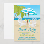 Summer Fun Beach Party-uitnodigingen Kaart (Voorkant / Achterkant)