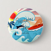 Summer Fun, beneden Ronde Button 5,7 Cm (Voorkant)